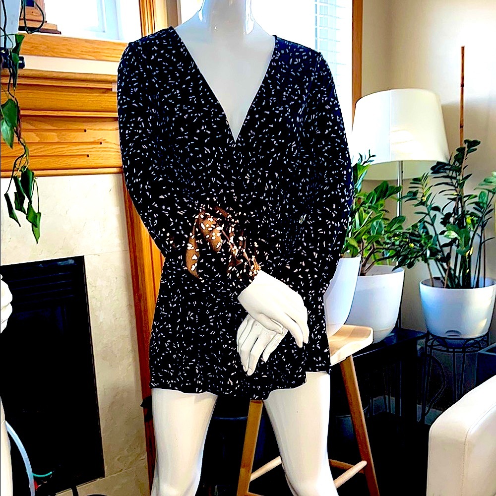 Black Patterned Romper